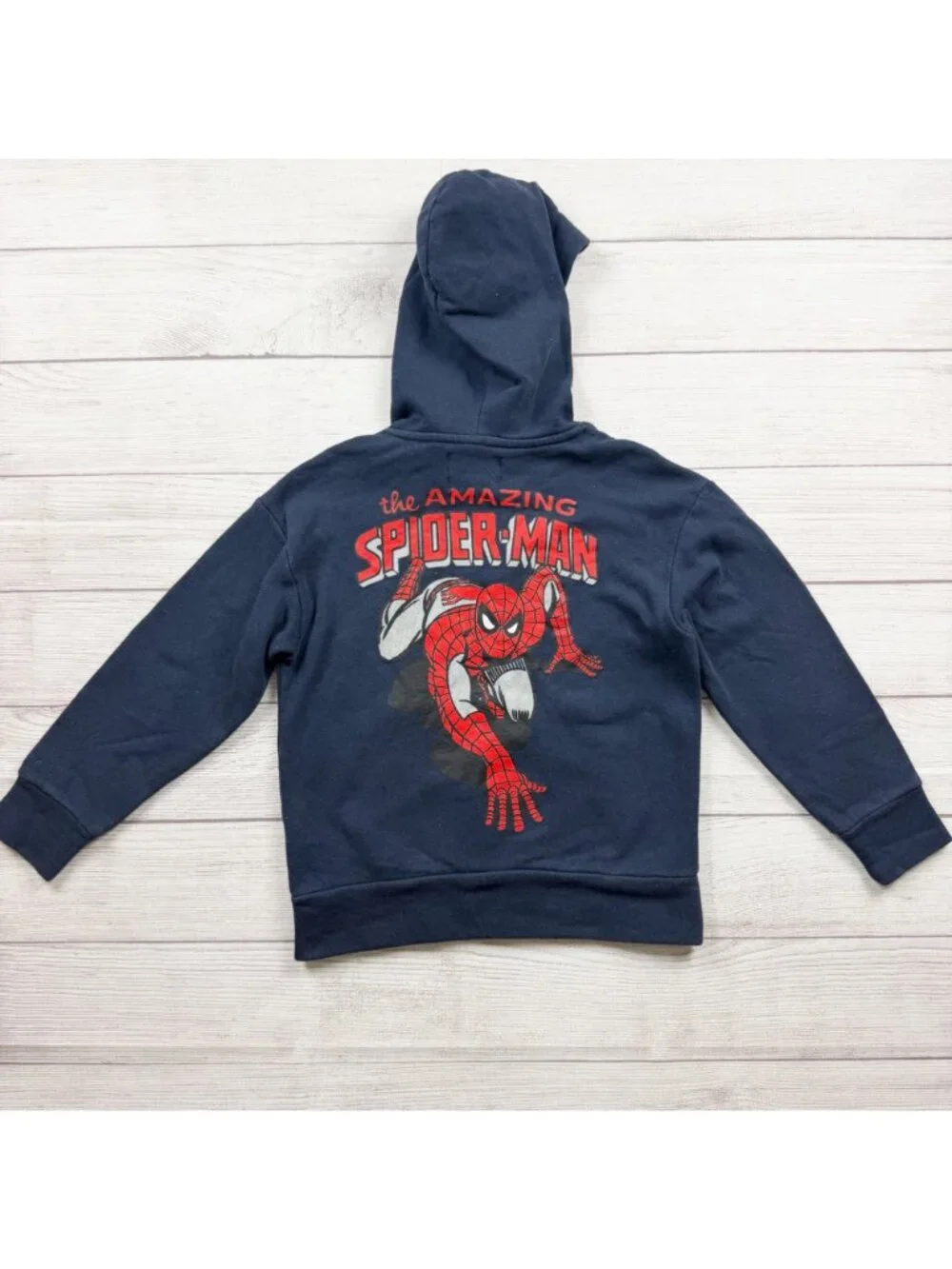 Old Navy Amazing SpiderMan Navy Hoodie Kids Marvel Graphic Pullover M 8